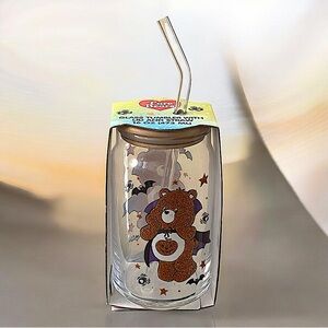 Care Bears Halloween Glass Tumbler w/ Bamboo Lid & Glass Straw